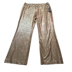 NWT Soft Surrounding Pants Women's Large Sparkle Beige‎ Gold New Years Eve Party
